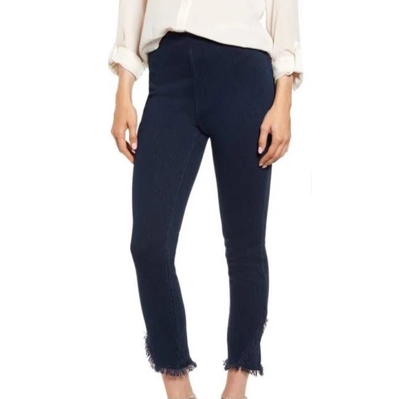 Lysse Pants - Lysse High Rise Pull On Fringe Tulip Hem Denim Jean Leggings